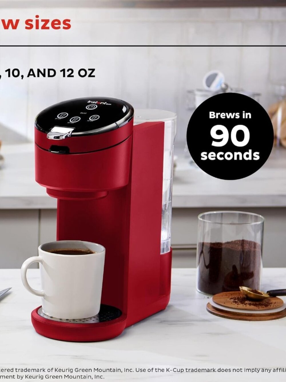 Instant Solo 2-In-1 Single Serve Coffee Maker Red